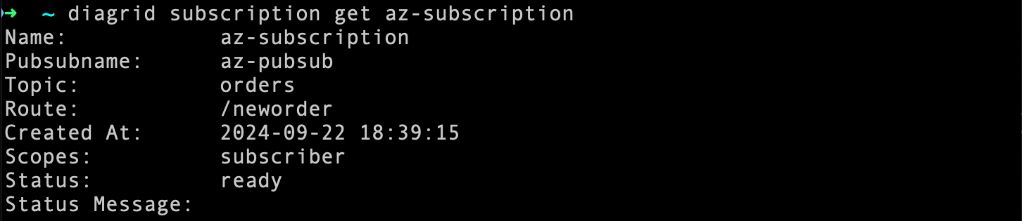 azpubsub cli output