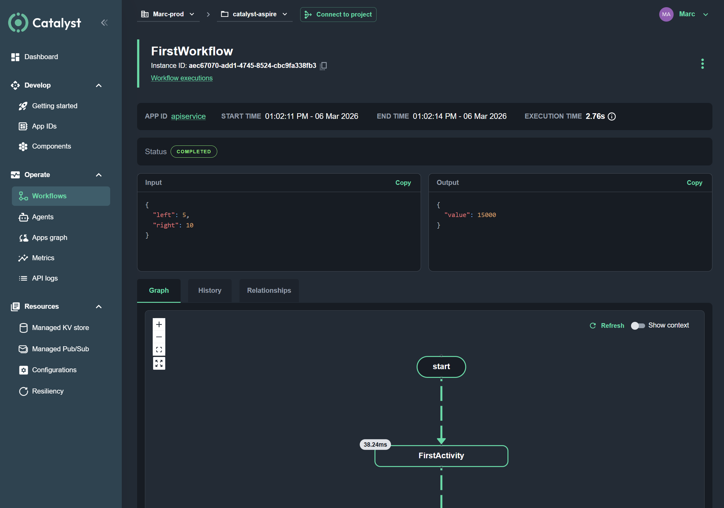 Catalyst Workflow Detail
