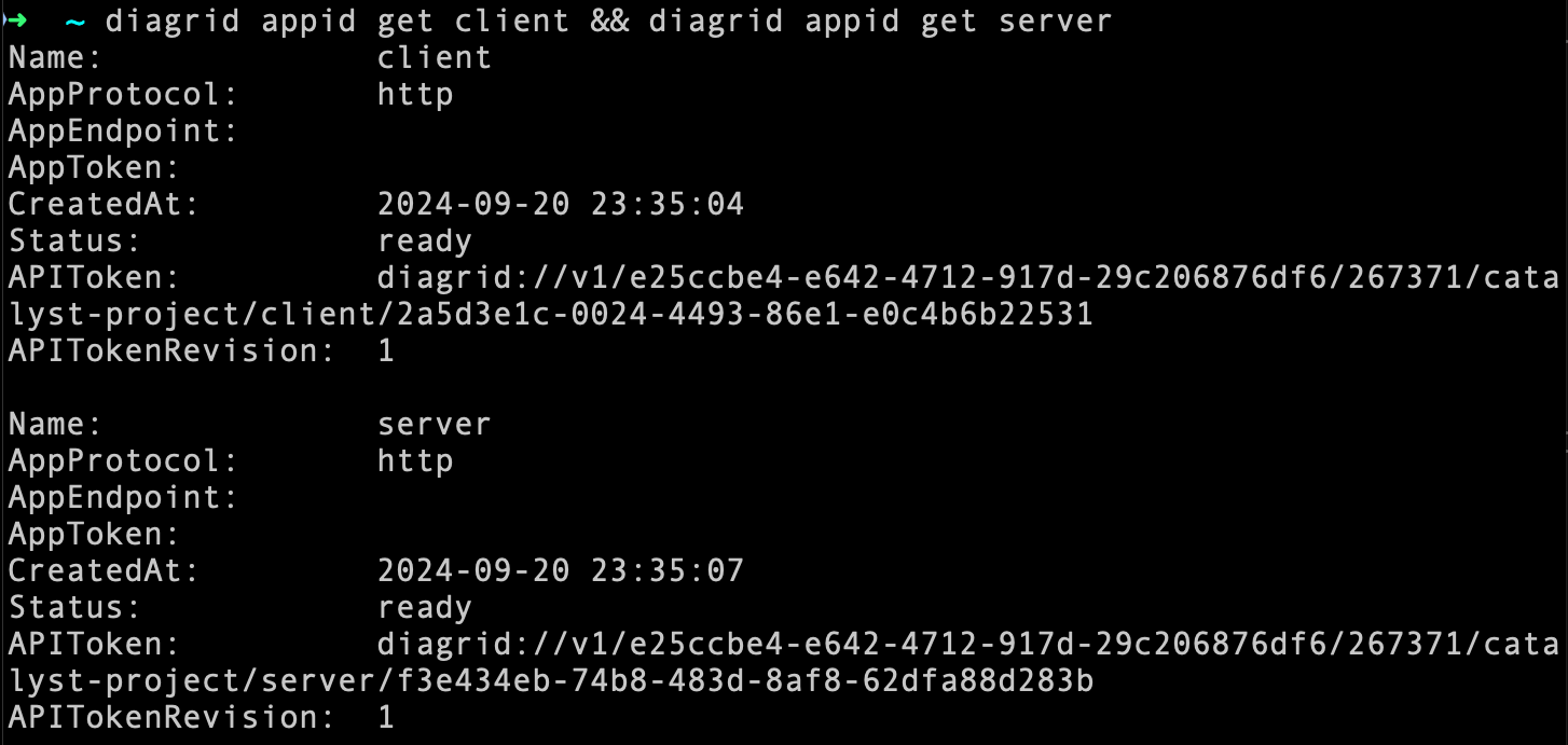 cli appid output