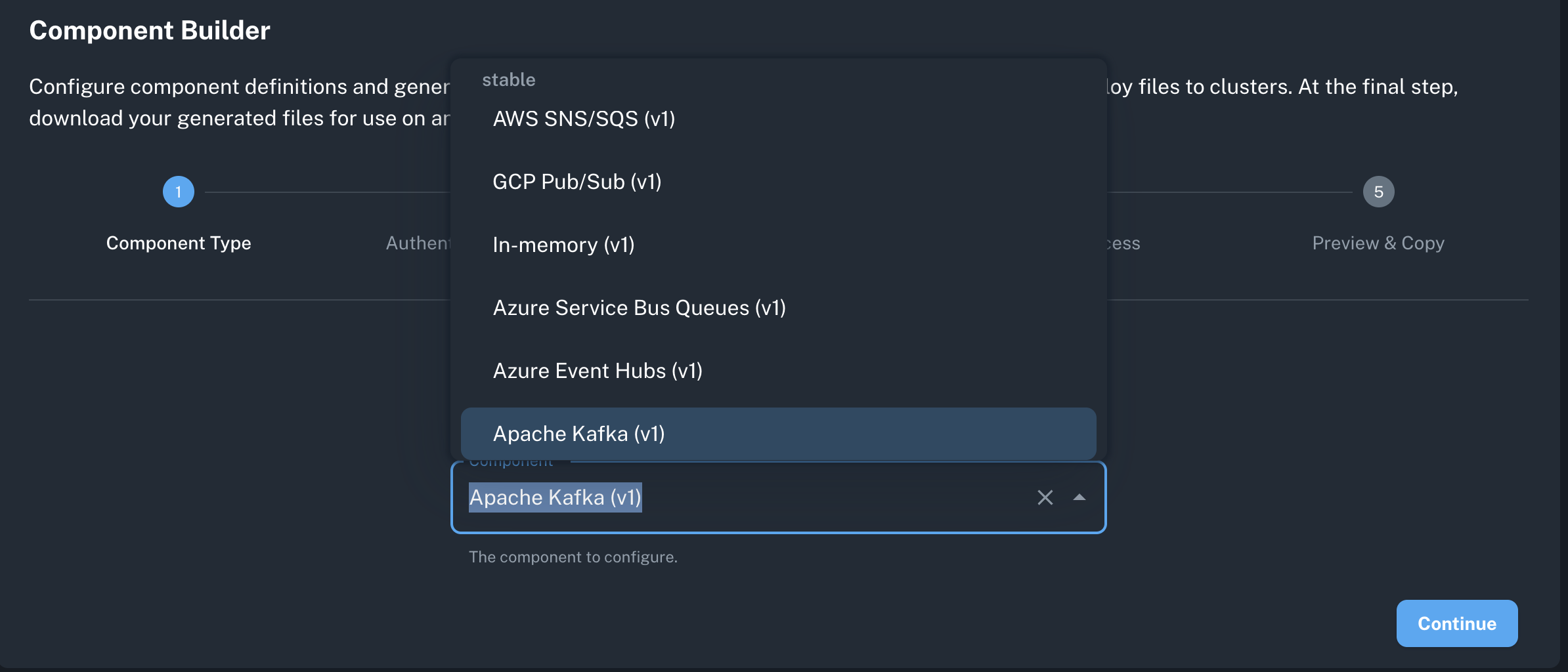 component builder choice