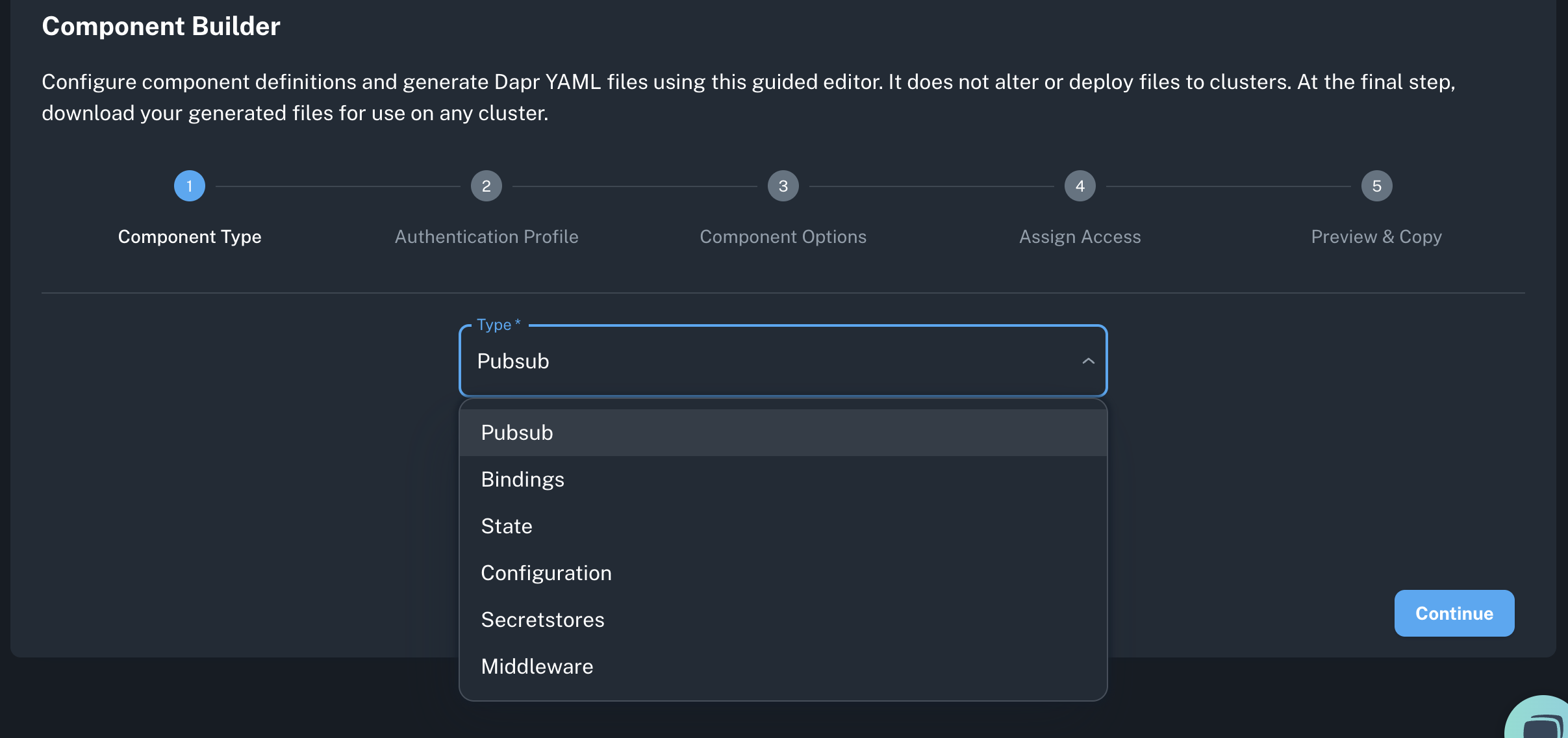 component builder type