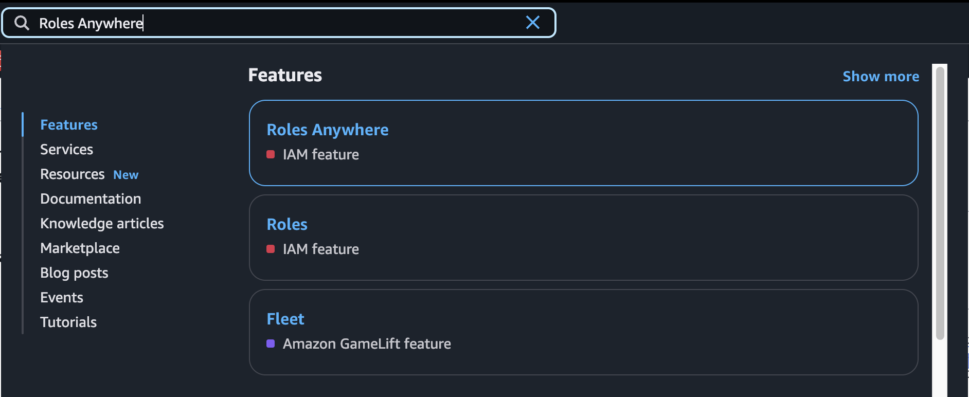 roles anywhere nav